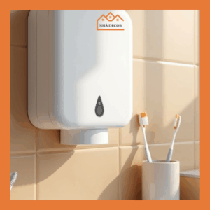 Kệ đánh răng tự động kèm giá để ly&bàn chải