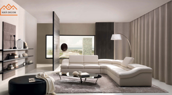 Decor phòng khách hiện đại tối giản nội thất